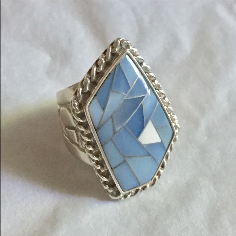 Jay King sterling silver chalcedony ring 7 - Picture 1 of 8